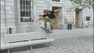 Risky Skateboard Practice at Park