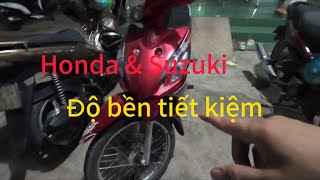 Suzuki & Honda dòng xe số phổ thông so sánh độ bền tiết kiệm