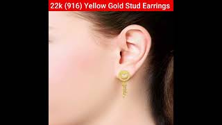 Gold and Diamonds 22k (916) Yellow Gold Stud Earrings for Women  #shorts #nsoni