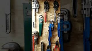 Quick pipe wrench tool restoration wall update, #shorts