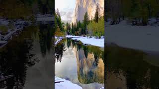 A perfect reflection of El Capitan in California's Yosemite National Park. 🏞️