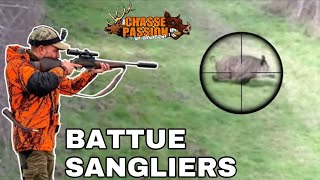 CHASSE AU SANGLIER EN BATTUE- Tir de gros mâles