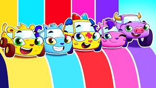 Five Little Cars Funny Race Song || Where is My Color? Kids Songs by Baby Cars