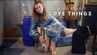 I set up a NATURAL DYE KITCHEN in my rental basement! + Intro to natural dye ✨ Fashion designer vlog