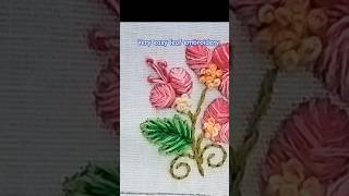 Very easy leaf embroidery #youtubeshorts