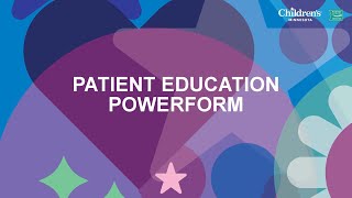 NEC - Patient Education Powerform