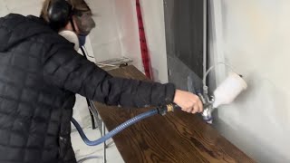 Spraying Furniture With Fuji Spray Q5 Platinum