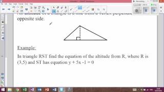 LHS Higher Mathematics - Straight Line 9  - Altitudes