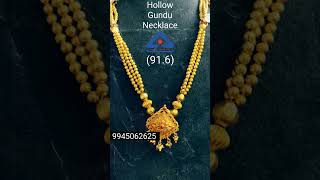 Gundu Necklace & Black Beads 91.6 Today Gold Price per gram ₹5480/- T&C APPLY  by order 9945062625