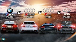 Кто Кого? : Audi RS5 против BMW M4 против Audi R8 против Infiniti Q50