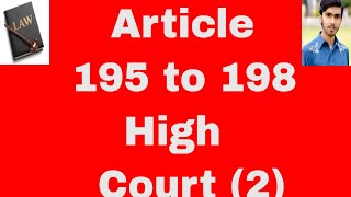 Acting chief justice and judges of high court Article 195 to 198 of constitution of Pakistan in urdu