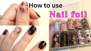 HOW TO APPLY NAIL TRANSFER FOIL // HOW TO USE NAIL ART FOIL WITH PRODUCTS FROM TEMU