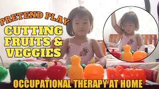 PRETEND PLAY | CUTTING FRUITS AND VEGETABLES WITH MY 3 YEAR OLD DAUGHTER WITH AUTISM