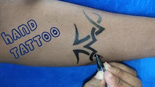 How to make hand tattoo using pen 43 #tattoo #pentattoo #tattooart #handtattoo