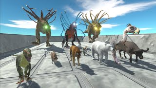 Escape from SPINOSAURUS, T-REX, and THERIZINISAURUS ALIENS - Animal Revolt Battle Simulator ARBS