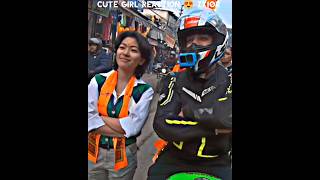 Cute Girl Reaction 😍😍 Super Bike Kawasaki Ninja Zx10r 🔥#girlrection #publicreaction #zx10r #shorts