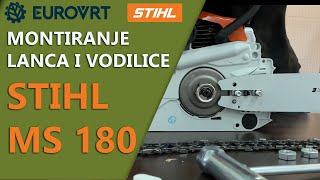 Montiranje lanca i mijenjanje vodilice na motornoj pili Stihl MS 180