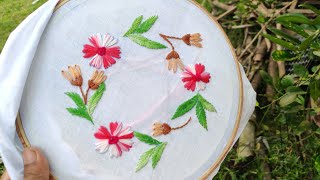 Flower Embroidery for beginners, Easy Hand embroidery