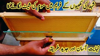 Installing wax foundation sheets in Honey Bee Box Frames