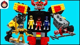 Mega Construx Power Rangers Mighty Morphin Megazord Playset Unboxing Toy Video w/ Red Ranger Battle