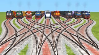 Nine Realistic Railgadi Crossing on Curved branched railroad Track