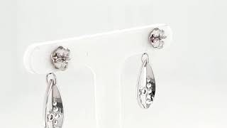 9CT. WHITE GOLD STONE SET DROP EARRINGS