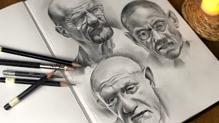 Portrait drawing process | step by step Breaking Bad characters