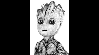 Drawing Baby Groot - Gaurdians of the Galaxy Vol 2