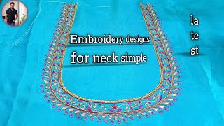 embroidery designs for neck simple