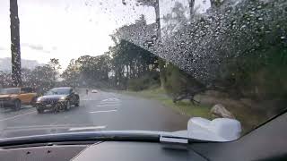 Rider-only Waymo autonomous vehicle in SF - Light rain and road debris