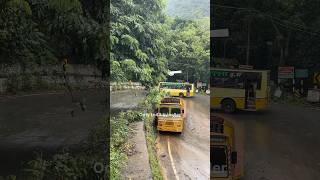 Sembaruththi TNSTC yellow bus makes smooth turn in sharp curve ghat road #drivingskills #buslovers