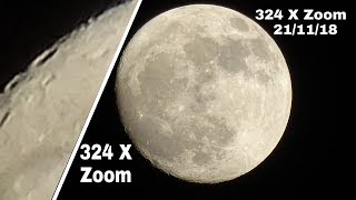 चंद्र का 324 X Zoom. Mega zoom in on the moon - 324x Zoom