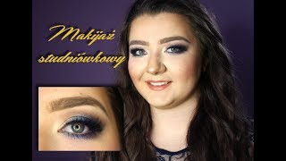 Makijaż studniówkowy z niebieskim akcentem | Prom makeup with blue