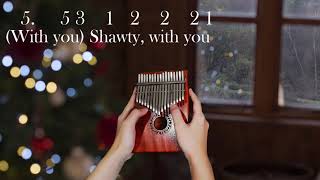 Justin Bieber - Mistletoe Kalimba cover with number notes