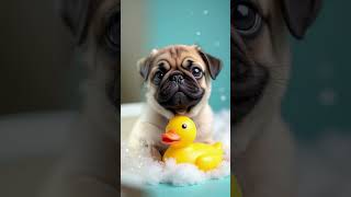 Мопс в ванне | Pug in the bathtub