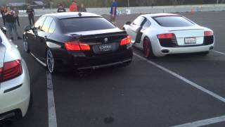 BMW M5 & Audi R8 have a rev battle