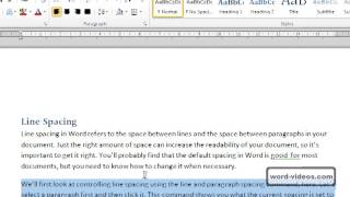 Line Spacing In Word 2010