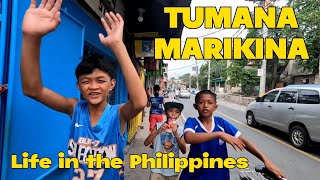 Walking on the other side of the Tumana, there are many singers here | Walking tour Philippines 🇵🇭