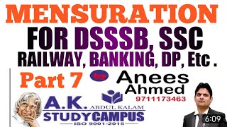 MENSURATION Part 7 || DSSSB, SSC, BANKING, RAILWAY, DP