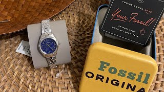 Fossil ES5061 Scarlette Mini Three-Hand Date Stainless Steel Watch Unboxing