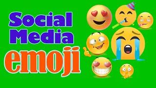 Green-screen Animated Emoji  Social Media icons Facebook whatsapp