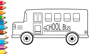 How to Draw a School Bus / For Kids / Step by Step