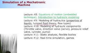 Lecture #7: 2024, Simulation of a Mechatronic Machine Live Stream