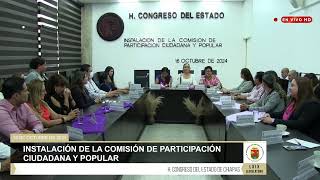 Transmisión en Vivo. Instalación de la Comisión de  Participación Ciudadana y Popular.