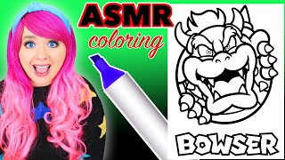 ASMR Coloring Bowser Super Mario | Calming ASMR Coloring for Relaxation & Stress-Relief