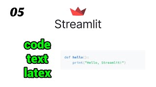 How to add code segment and text in python web application streamlit.