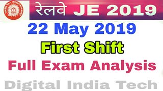 RRB JE CBT1 Exam Analysis || 22 May First shift || 50+ Questions