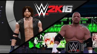 WWE 2k16 - AJ Styles debuts at Wrestlemania 32 to face Triple H for the title!