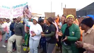 Wattville community outside the Benoni Magistrates Court to support Bokgabo's family.