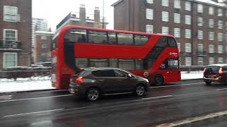 Buses in the Snow Old Kent Road London Friday 2 March 2018 Part 1